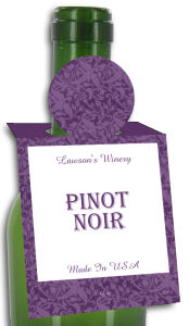 Pinot Noir Rectangle Wine Bottle Tags